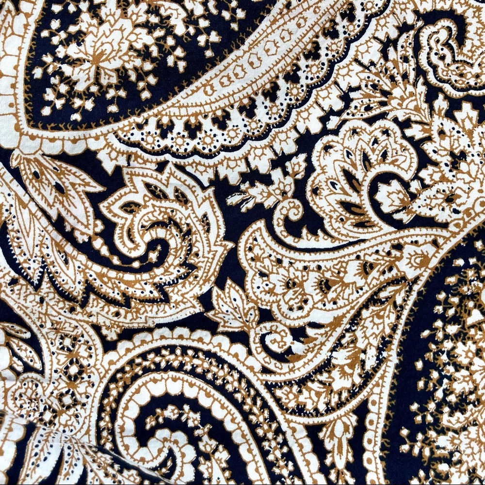 J Crew Women’s navy gold cream paisley print Cecelia dress - Sz 2 - Picture 2 of 11